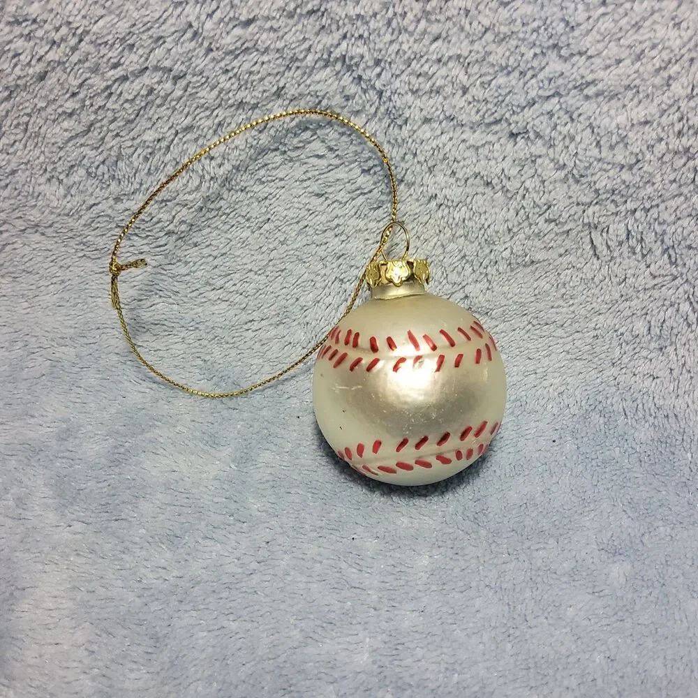 Miniature Glass Baseball Ornament Sports Theme Christmas Holiday Decor 2
